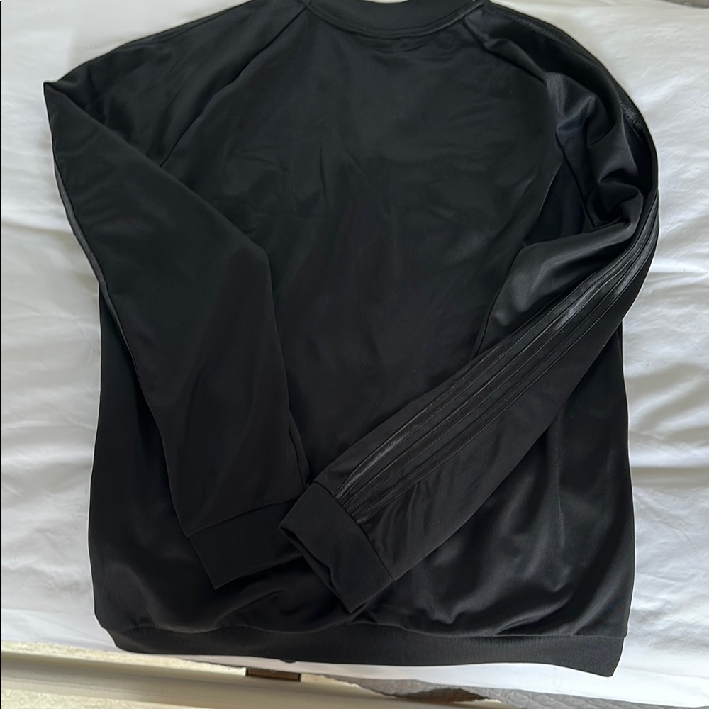 Adidas Black Lightweight Track Jacket with Stand-Up Collar - Picture 3 of 3